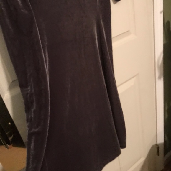 Elegant Velvet Pewter Gray Dress - Picture 6 of 6
